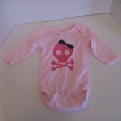 Little Milo Infant Girls Pink Skull & Crossbones One Piece Bodysuit Sz 3-6M NW