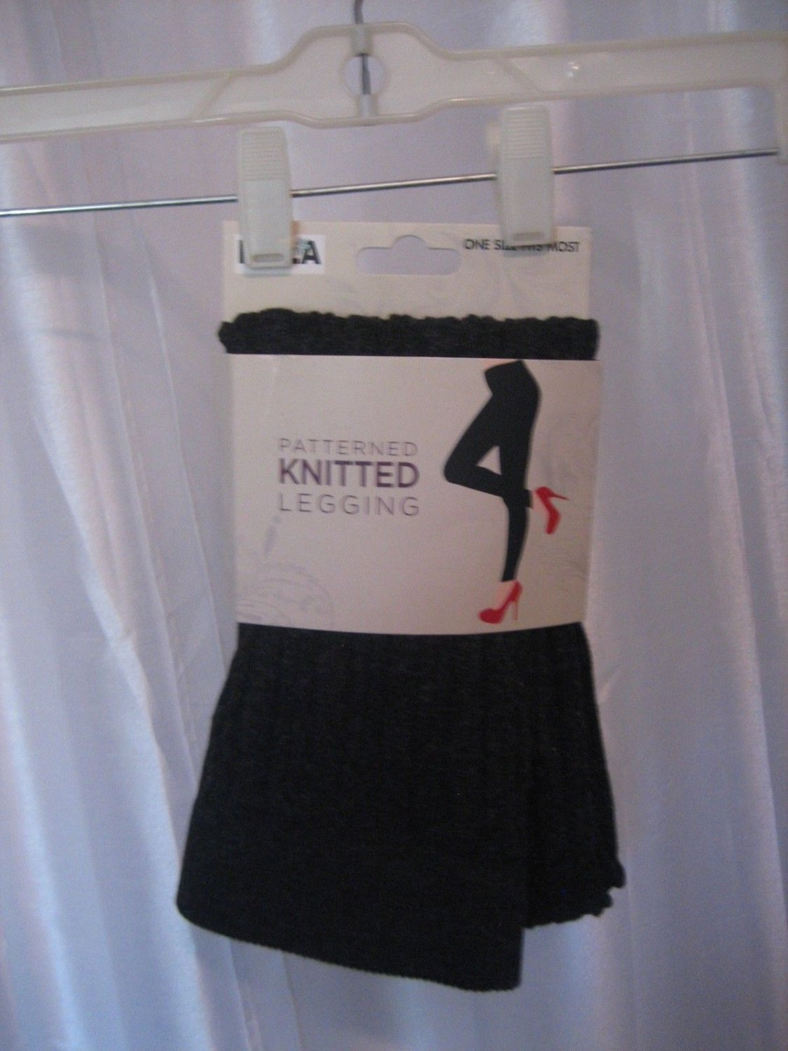 DNLA Sports Junior Size Patterned Knitted Black Leggings Sz One Size Fits Most