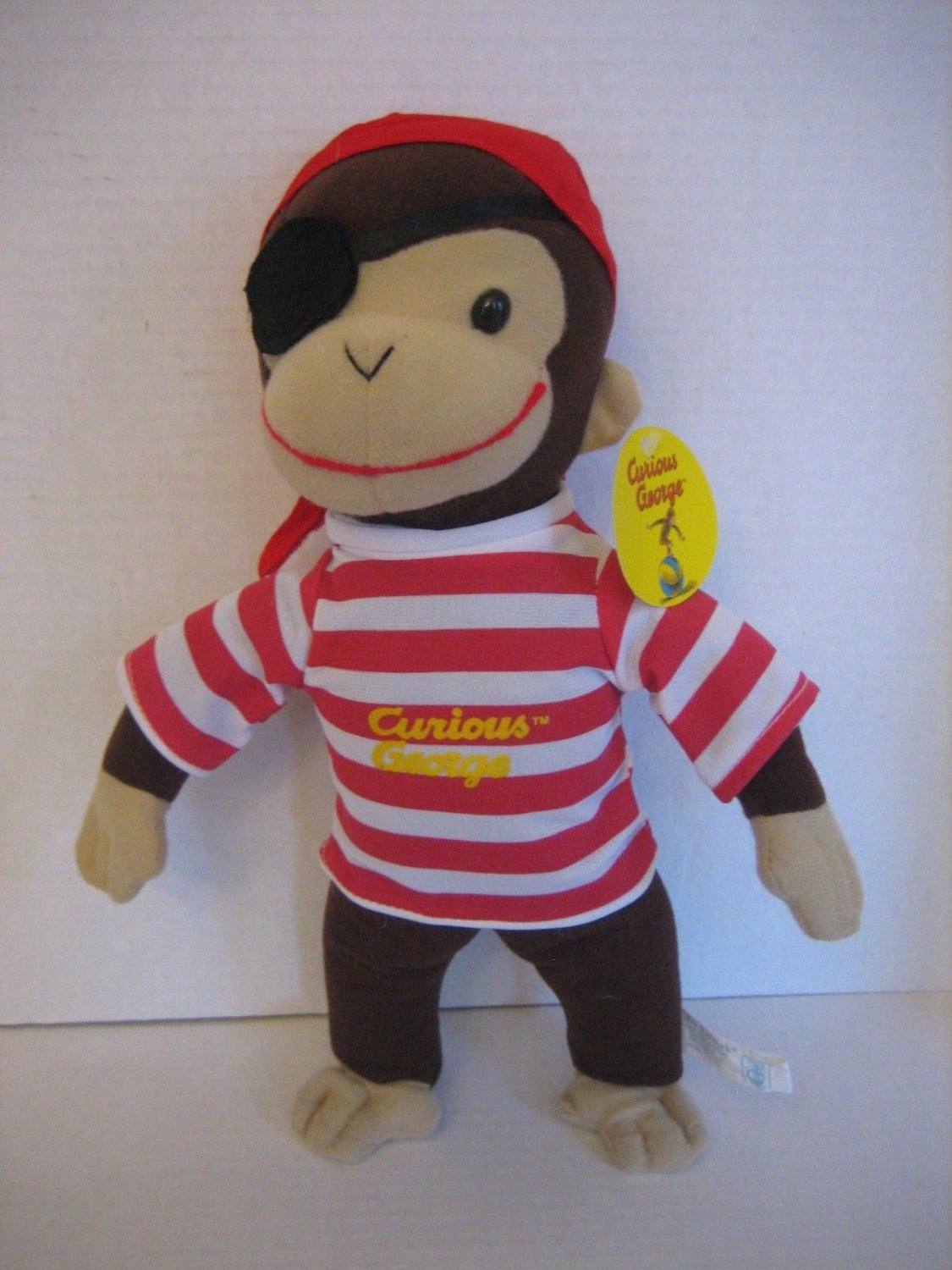 Toy Network Curious George Pirate Plush Stuffed Animal 13in.L x 7in.W Pre-Owned