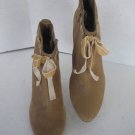 Splash Fashion Footwear Women's Tan Faux Suede High Heel Ankle Boots Sz 8 NWNB