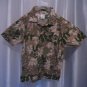 Gymboree Boy's Hawaiian Green & Tan Frog Camo Button Down Shirt Sz 7 Pre-Owned