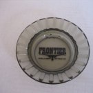 Vintage Las Vegas Frontier Clear Black Glass Round Ashtray 4 1/2in.R. Pre-Owned