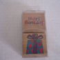 Stamp Craft Happy Birthday & Present 440D382B Mounted Wood Rubber Stamps Set NW