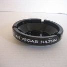 Vintage Las Vegas Hilton Black Glass Round Ashtray 4 1/2in.Round Pre-Owned