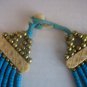 Vintage Women's Blue/Cream Bone & Beads Multi-Strand Necklace Pre-Owned