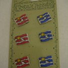 Trena's Trinkets 6 Flag Ceramic Buttons 3 Red/3 Blue NWIP 097327014025