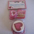 Momentum Brands Heart/Love Red/Pink/White Cupcake Kit 24 Picks/24 Cupcake Liners