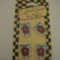 Alma Lynne Buttons Angel Cat Red/White/Tan 4 Ceramic Buttons NWWT 097327997748