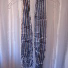 Women's Blues/Maroon/Tan Striped Scarf 60in.L. x 23in.W. 100%Polyester NW