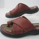 Women's Leather Slip On Shoes Rust/Red Brand Born Sz 7/38 Pre-Owned W5843J3
