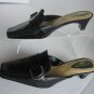 Liz Claiborne Flex Indigo Women's Black Leather Slip On Mule Shoe Sz 6 Pre-Owned