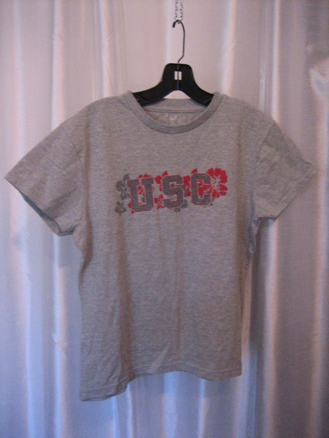 Russell Athletic Slim Fit USC Trojans Junior Size Grey Short Sleeve Shirt Sz XL