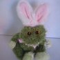 Easter Green Frog wearing  Bunny Ears Stuffed Animal Plush Toy 11in.T Pre-Owned