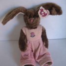 Ty Collectible Attic Treasures Collection Rose Brown Bunny Pink Overalls Pre-Own