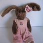 Ty Collectible Attic Treasures Collection Rose Brown Bunny Pink Overalls Pre-Own