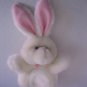 Children's White Bunny Rabbit with Pink Bow Hand Puppet 9in.T x 4in.W Pre-Owned