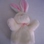 Children's White Bunny Rabbit with Pink Bow Hand Puppet 9in.T x 4in.W Pre-Owned