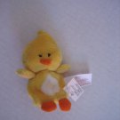 Russ Berrie Small Fabric Yellow Chick Finger Puppet Toy 3 1/2 inch Tall NWWT