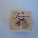 Delta Rubber Stampede 3837C A Treasure Wood/Rubber Stamp Block 1 3/4 in.Sq. NW