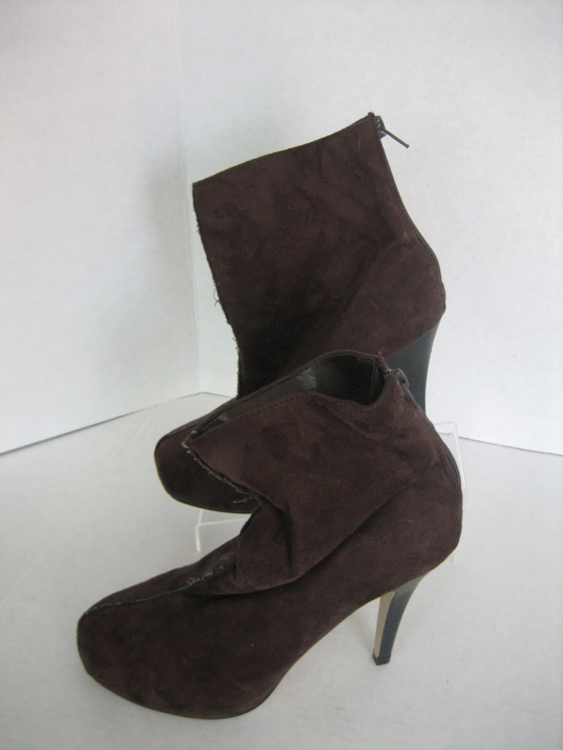 Charles Albert Women's Brown Faux Suede Fashion High Heel Ankle Boots Sz 9 New