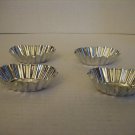 Set of 4 Oval Silver Metal Mini Tart Pans 3 in.Oval . x 1in.Deep. NWNT