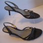 Ann Taylor Women's Brown Leather Sling Back High Heel Shoe Sz 7 1/2  Pre-Owned