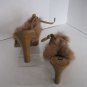 Splash Women's Tan Faux Suede & Fur High Heel Slip On Mule Shoes Sz 8 NWNB