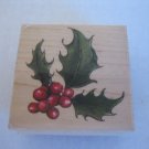 Delta Rubber Stampede 3442E Etched Holly Wood/Rubber Stamp Block 2 1/3 in.Sq. NW