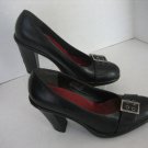 Tommy Hilfiger Two 1389 Women's Black Leather Pump Shoes Sz 8 1/2M Pre-Owned