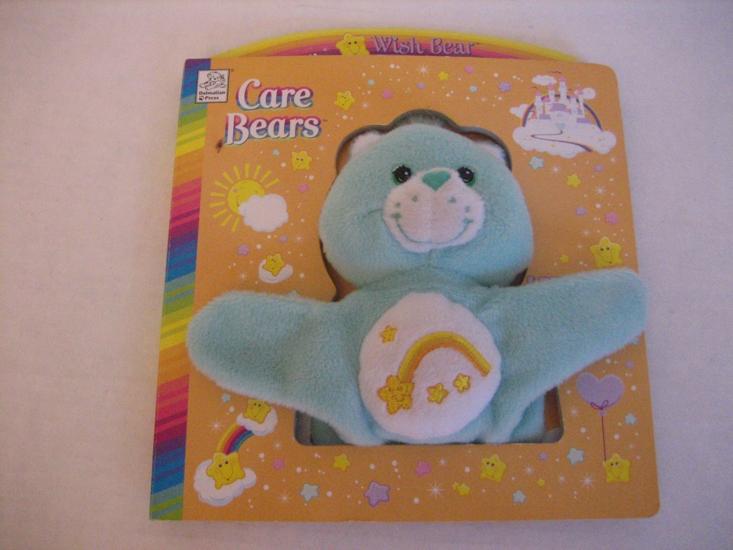 Care Bear Green Wish Bear Finger Puppet Let's Make a Wish Cake Book New