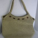 Cappelli Gold Woven Shoulder Bag with Brown Rhinestone Purse Handbag Pre-Owned