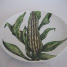 Decorative White Ceramic Plate with Yellow Corn on the Cob 7 1/2 in. Round New