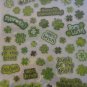 St Patrick's Green/Silver Laser Stickers Clovers/Words 1 Sheet NWIP 639277687029