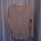 Faded Glory Junior Size Tan Oatmeal V Neck Long Sleeve Sweater Sz XL Pre-Owned