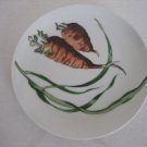 Decorative White Ceramic Plate with Orange Carrots 7 1/2 in. Round New