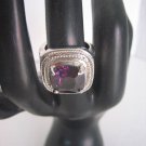 Women's Fashion Jewelry Silver Metal Ring with Purple Center Stone Sz 6 NWNT