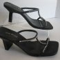Cherry Blossom Y-Blink Women's Black & Rhinestone Slip On High Heel Shoe Sz 7.5