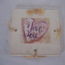 I Love You Heart Plastic/Paper Square Refrigerator Magnet 2 1/2 in. sq. New Tag