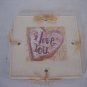 I Love You Heart Plastic/Paper Square Refrigerator Magnet 2 1/2 in. sq. New Tag