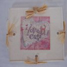 I Love Cats Heart Plastic/Paper Square Refrigerator Magnet 2 1/2 in. sq. New Tag