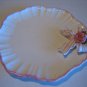 Bella Casa By Ganz White/Pink Bow&Flower Decorative Ceramic Plate 12in.R. Plate