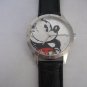Disney Mickey Mouse Black Band Large Face Wristwatch Needs New Battery PreOwned