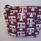 Sax Texas A & M Maroon/White Fabric Women's Shoulder Purse/Handbag Pre-Owned