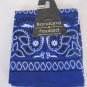 Unisex Blue/White/Black 100% Polyester Bandana/Scarf 20 inch NWWT