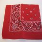 Unisex 100% Cotton Red/White/Black Paisley Print Bandana/Scarf 21 x 21 NWNT
