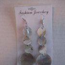 Women's Fashion Jewelry Natural Sea Shell Dangle Round Earrings 3 inch Length NW