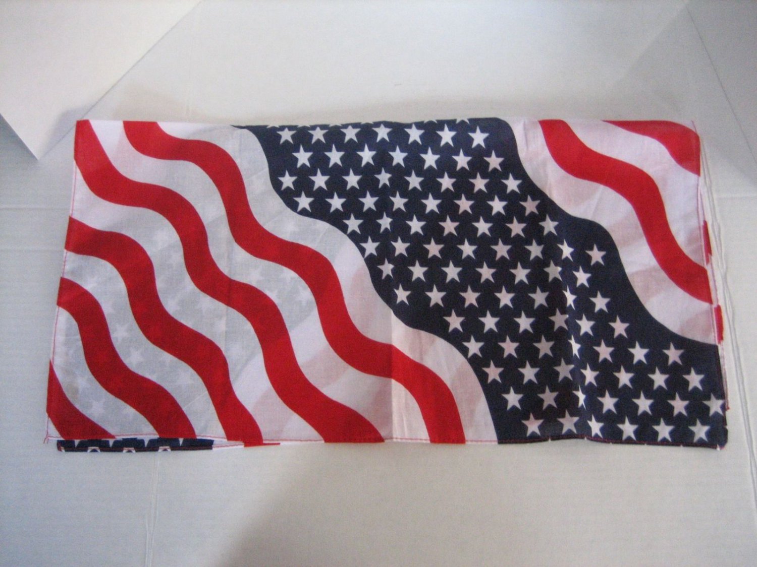 American Red/White/Blue Stars and Stripes Bandana/Scarf 21x22 sq. New No Tags
