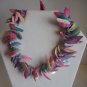 Vintage Women's Pink/Purple/Blue/White Pieces of Shells Fashion Necklace Pre-Own