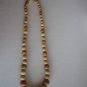 Vintage Women's Tan/Cream/Orange Multi Circle Wood Fashion Necklace Pre-Owned
