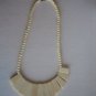 Vintage Women's Natural Cream Bone Fashion Bib Necklace 16 in.Length Pre-Owned